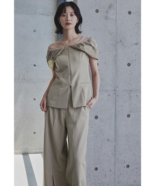 {"color":"\u30d9\u30fc\u30b8\u30e5","info":"model\uff1aH166cm size\uff1aM"}