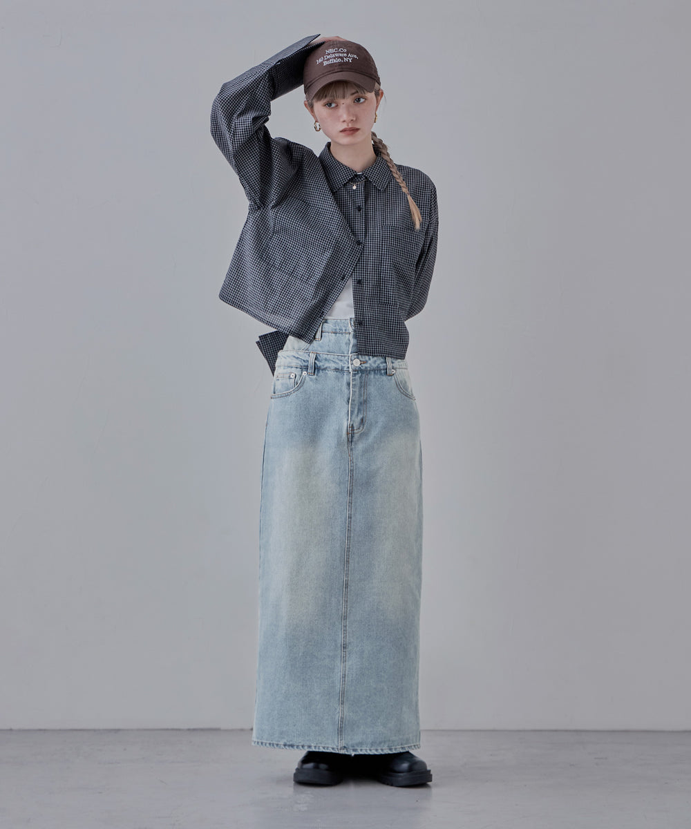 ダブルウエスト リンクルスカート AZUL DENIM ダブルウエストデニムスカート｜WOMEN｜250HAT11