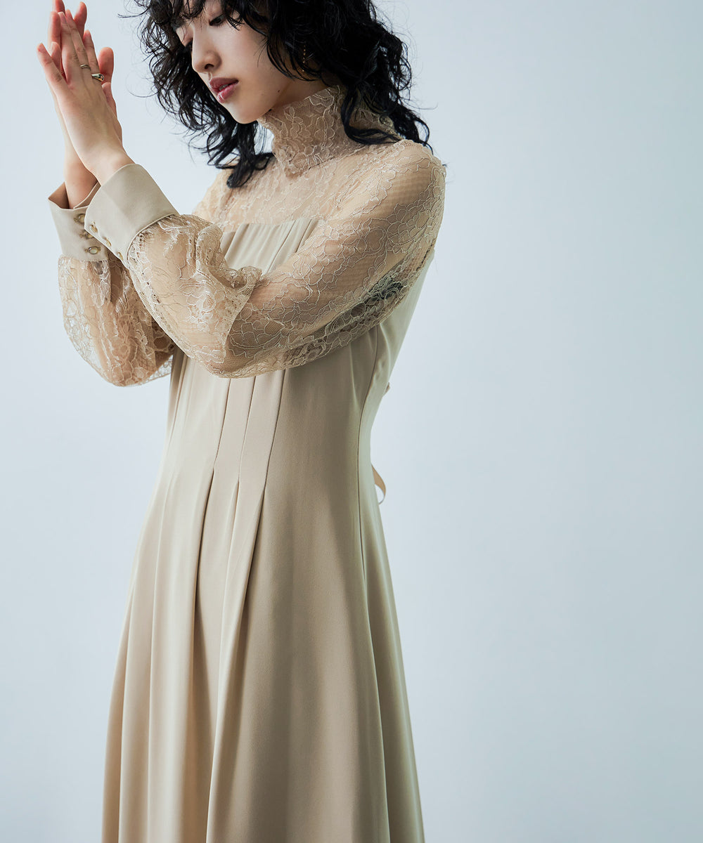 ハイネック切替レースドレス｜パーティードレス・結婚式ワンピース - niana