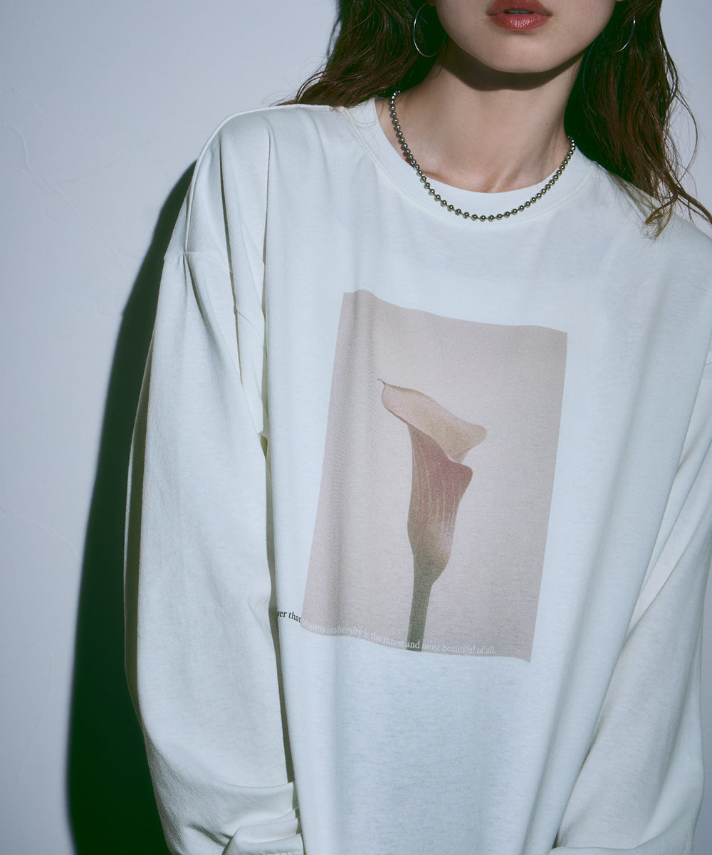 フラワーフォトプリントロングTシャツ｜Tシャツ - etoll.