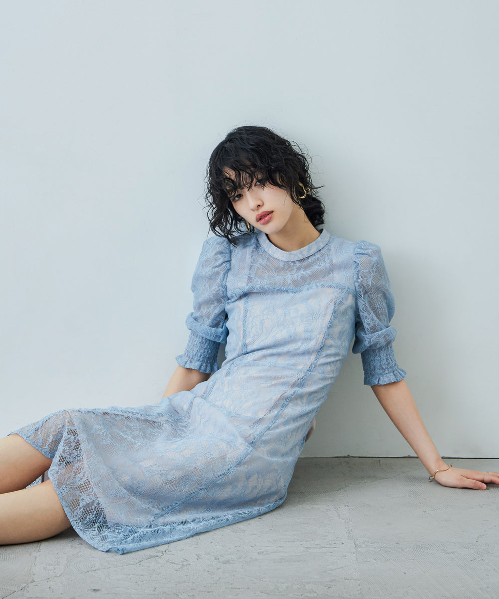 総レースバックリボンドレス｜パーティードレス・結婚式ワンピース - niana