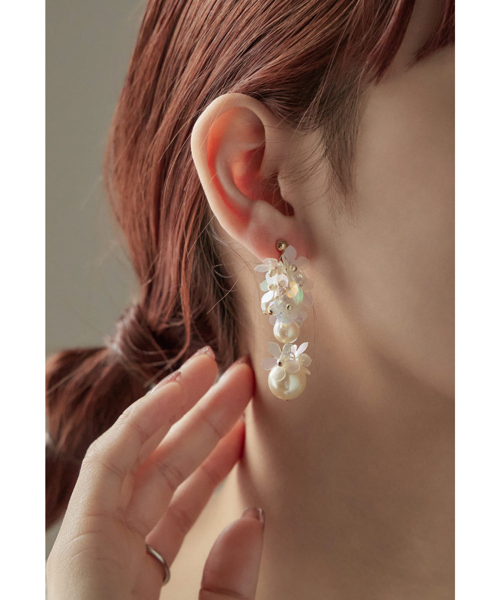 オーロラペタルモチーフパールイヤリング 結婚式 お呼ばれ 成人式