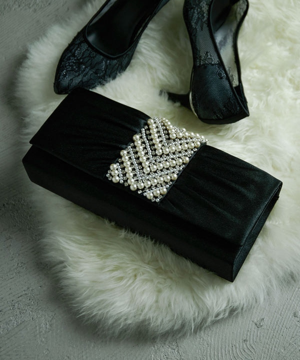 niana パール&ビジュークラッチバッグ