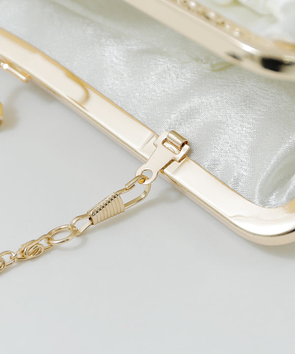 niana シフォンがま口クラッチバッグ