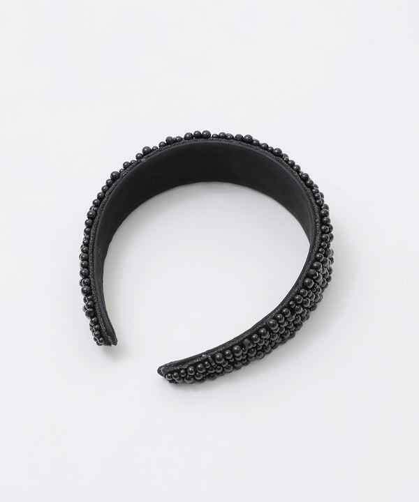 niana ワイドパールカチューシャ ブラック