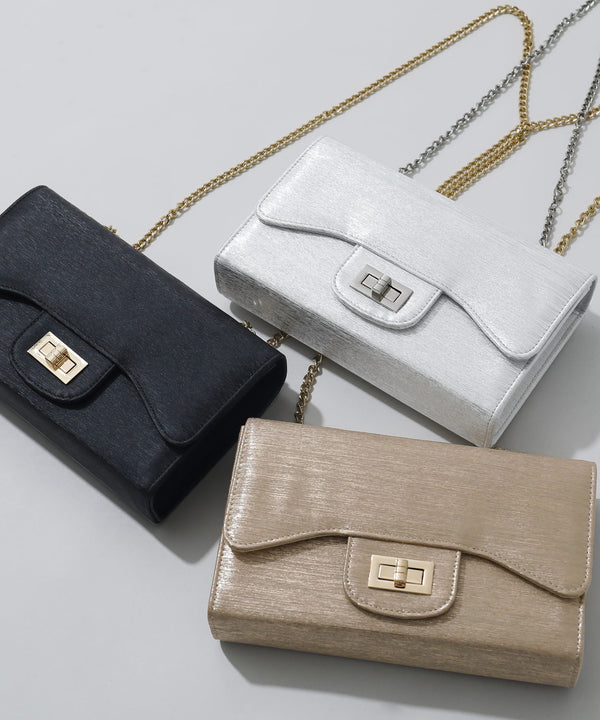 niana シャイニーカラーポシェットクラッチパーティーバッグ ゴールド