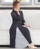 niana レース×シフォン インナープリーツドレス ネイビー