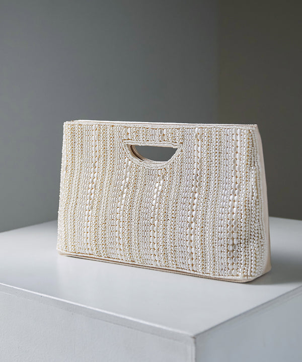 niana マルチパールハンドバッグ ベージュ