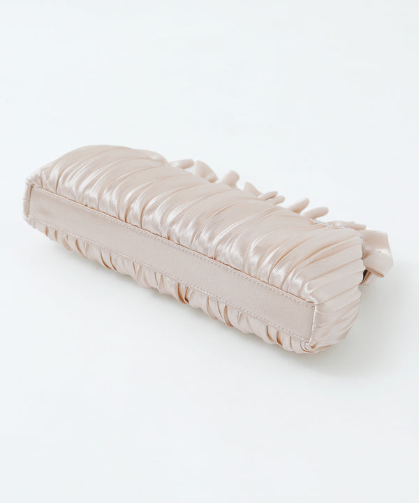 niana フリルプリーツがま口クラッチバッグ