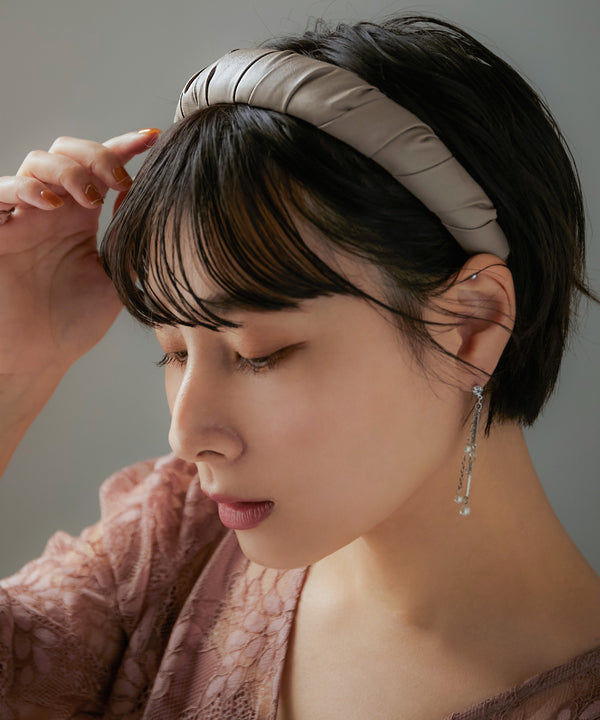 niana 合皮ギャザーカチューシャ ベージュ