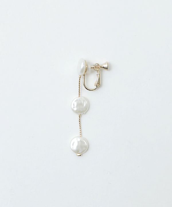 niana フラットパールイヤリング ゴールド