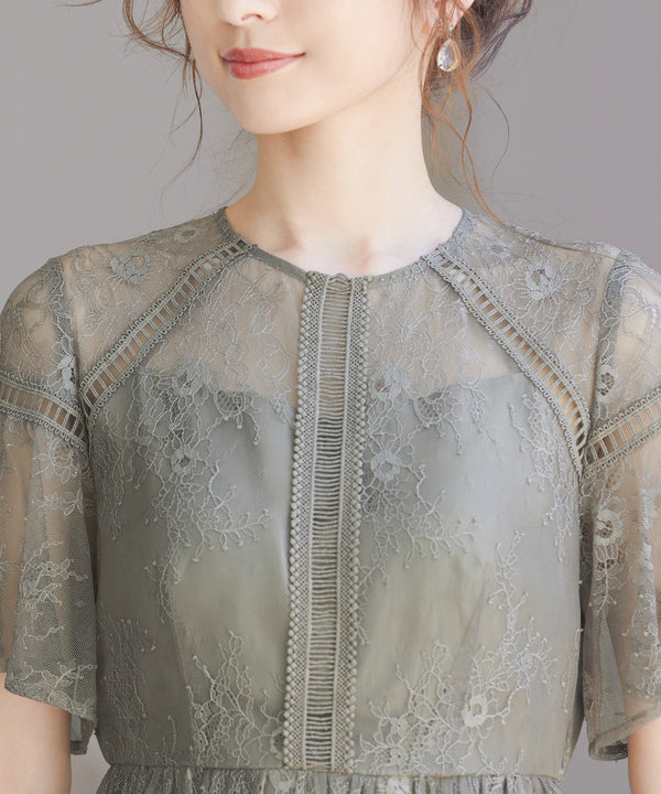 niana レース×レーステープデザイン ドレス