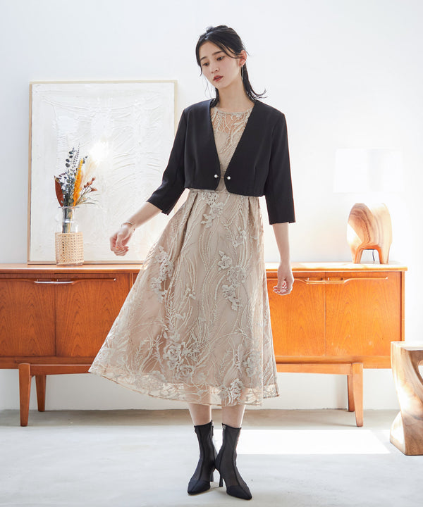 niana パールピン付きジャケット ブラック