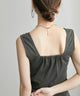Fashion Letter ブラ紐隠しインナータンクトップ チャコールグレー