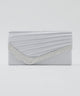 niana アシンメトリープリーツクラッチバッグ シルバー