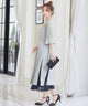 niana レース×シフォン インナープリーツドレス ライトグレー