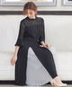 niana レース×シフォン インナープリーツドレス ネイビー