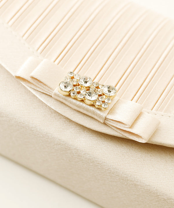 niana センターリボンプリーツパーティーバッグ