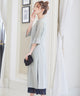 niana レース×シフォン インナープリーツドレス ライトグレー