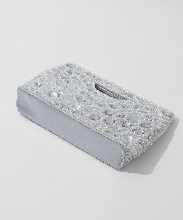 niana ストーンビジューハンドバッグ シルバー