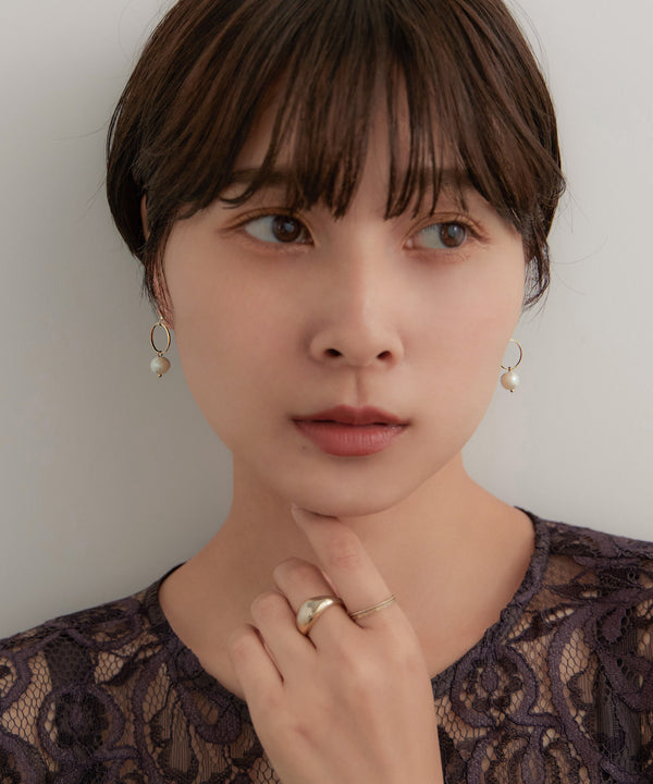 niana リングパールセラミックピアス ゴールド