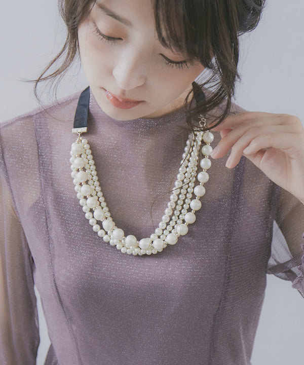 niana グログランリボンネックレス オケージョン ブラック