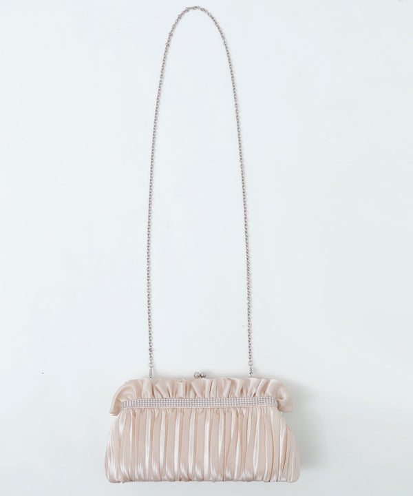 niana フリルプリーツがま口クラッチバッグ