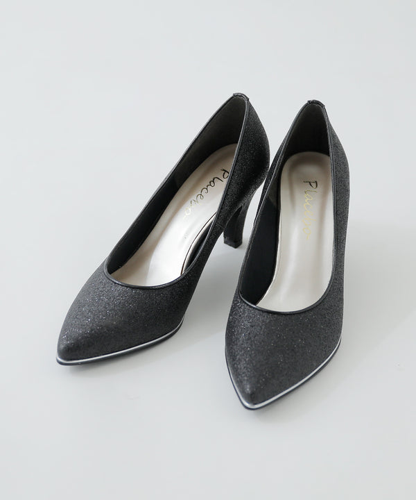 niana 日本製グリッターパンプス ブラック
