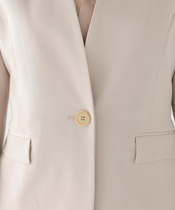 niana ウエストサッシュベルトノーカラーシングルジャケット