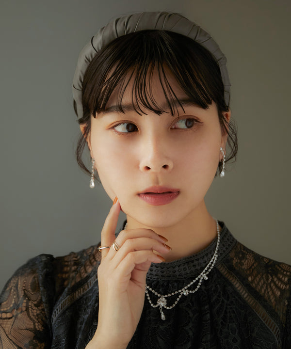 niana 合皮ギャザーカチューシャ カーキ