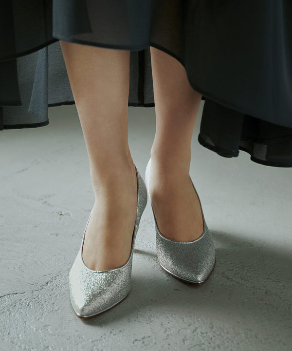 niana 日本製グリッターパンプス シルバー