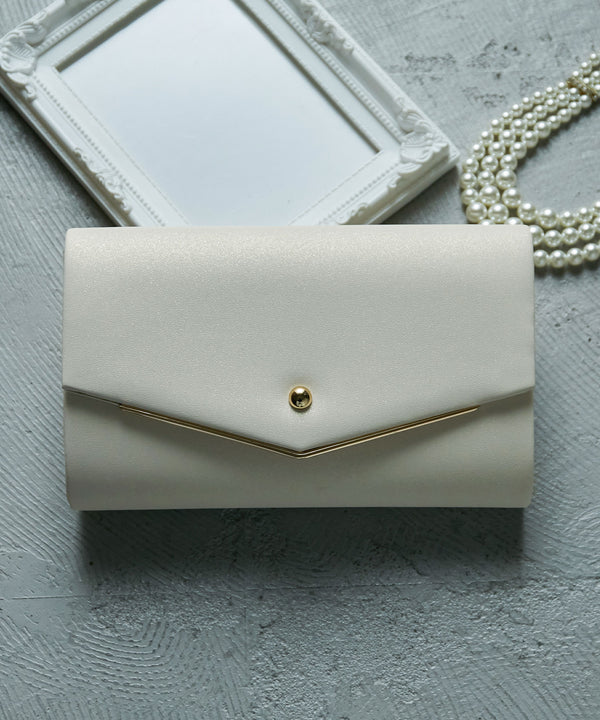 niana ラメクラッチバッグ ベージュ