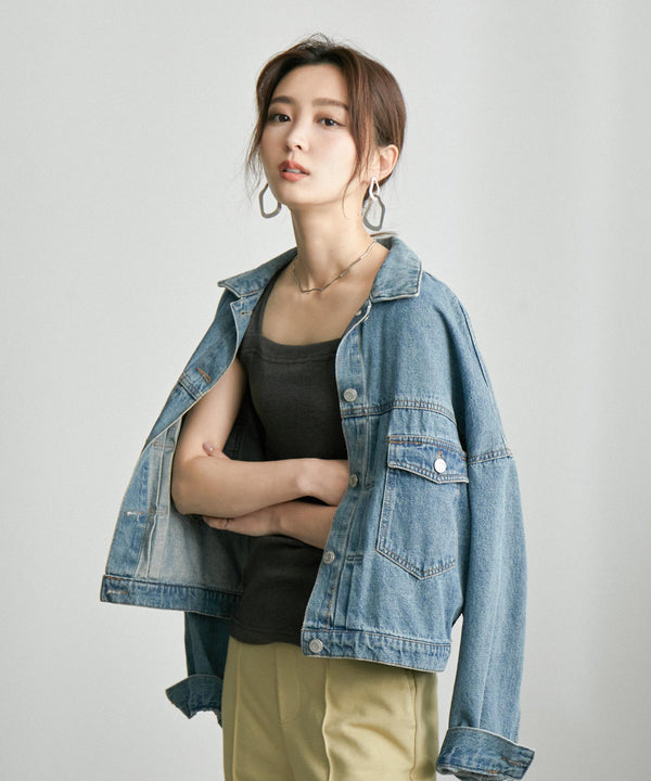 Fashion Letter ブラ紐隠しインナータンクトップ チャコールグレー