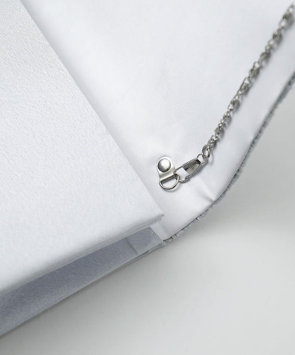 niana サテンプリーツパーティバッグ シルバー