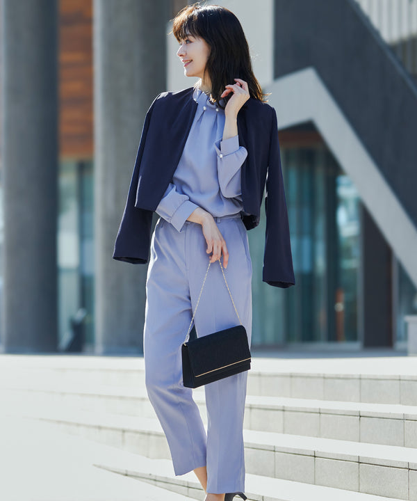 niana タックノーカラージャケット ネイビー