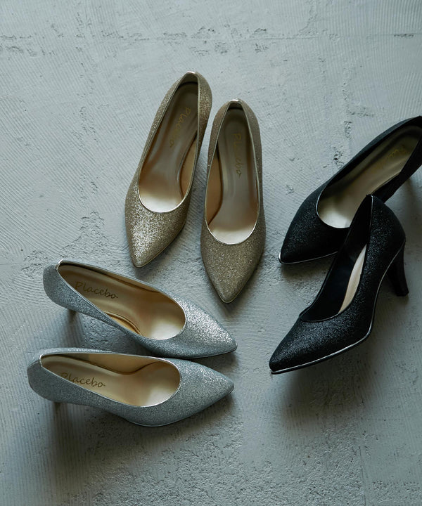 niana 日本製グリッターパンプス