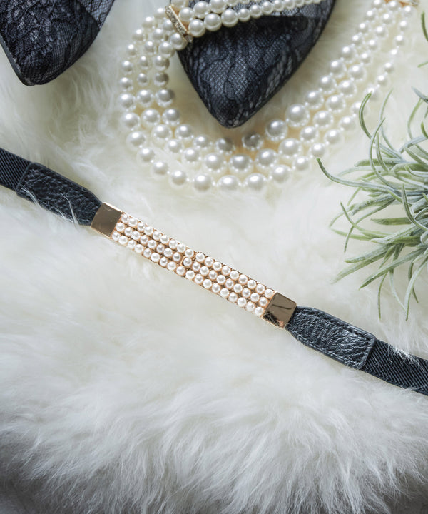 niana パールバー細ベルト ブラック