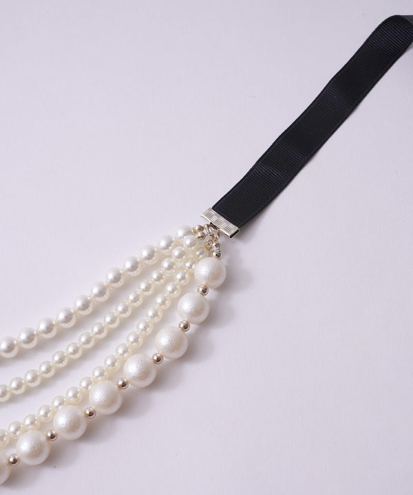 niana グログランリボンネックレス オケージョン ブラック