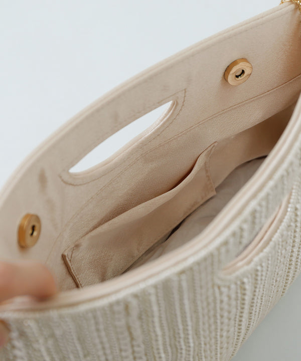 niana マルチパールハンドバッグ ベージュ