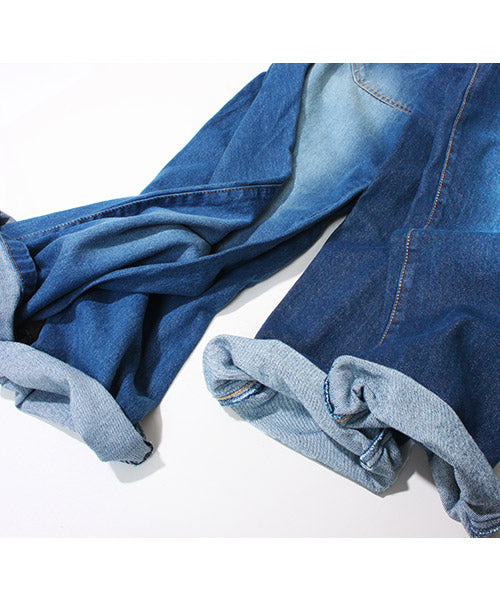 Fashion Letter ゆるサロペットデニムパンツ