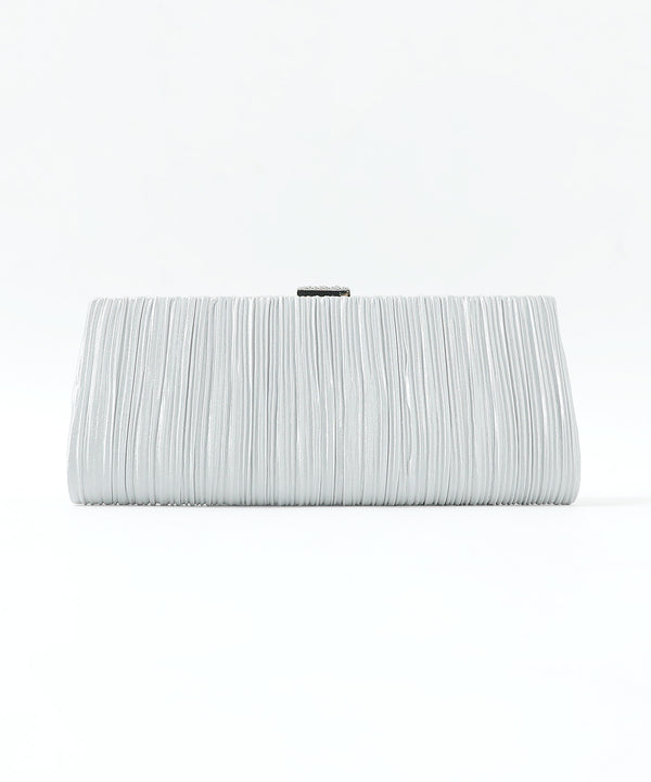 niana サテンクラッチバッグ シルバーグレー