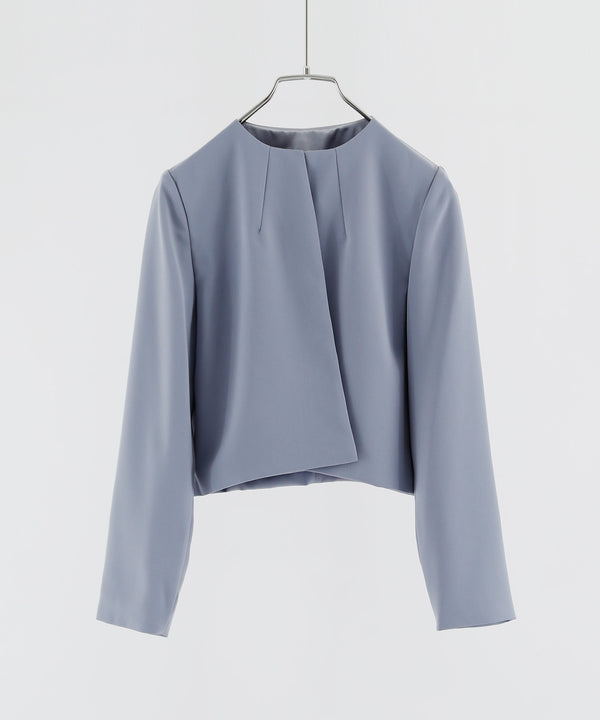 niana タックノーカラージャケット ブルーグレー