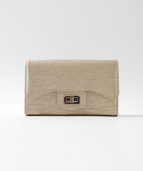 niana シャイニーカラーポシェットクラッチパーティーバッグ ゴールド