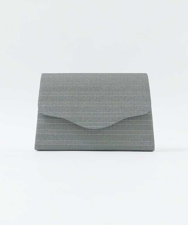 niana 3wayボーダー柄レター型クラッチバッグ チャコール