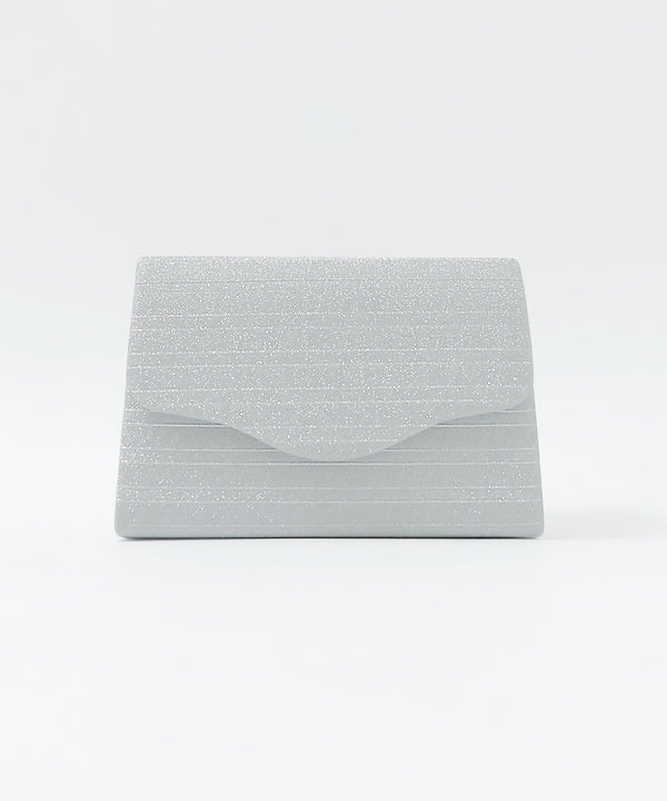 niana 3wayボーダー柄レター型クラッチバッグ シルバー