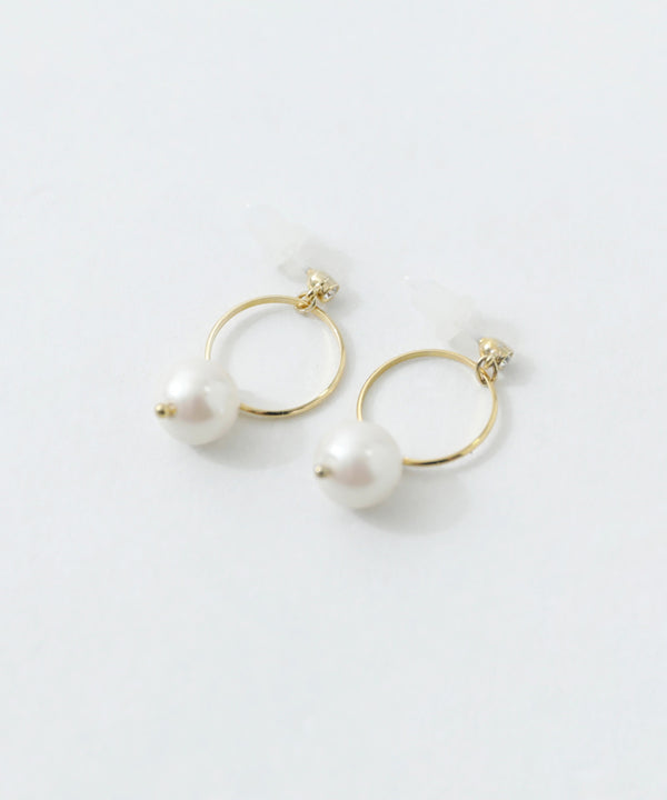 niana リングパールセラミックピアス ゴールド