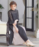 niana レース×シフォン インナープリーツドレス ブラック