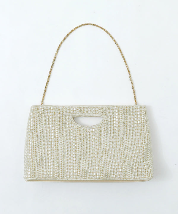 niana マルチパールハンドバッグ ベージュ