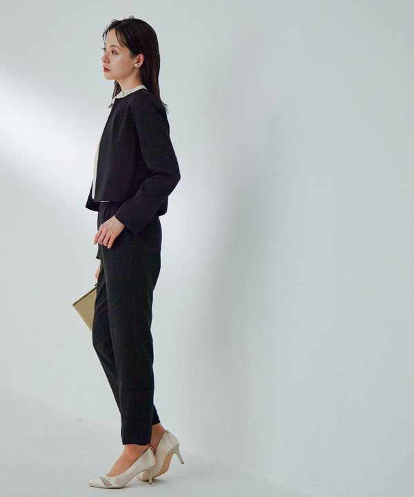 niana タックノーカラージャケット ブラック