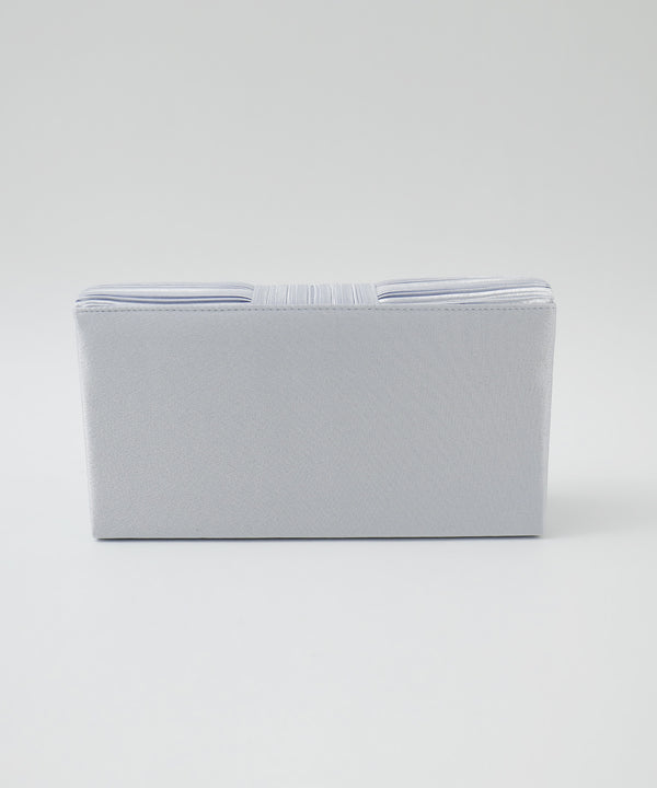 niana サテンプリーツパーティバッグ シルバー